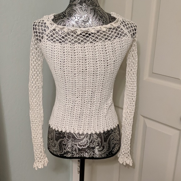 **Sold** Bebe white crochet beach top sz Small - Picture 2 of 5
